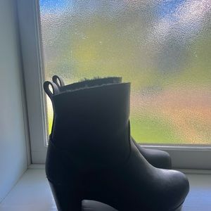 No. 6 Pull On Shearling High Heel Boots size 38